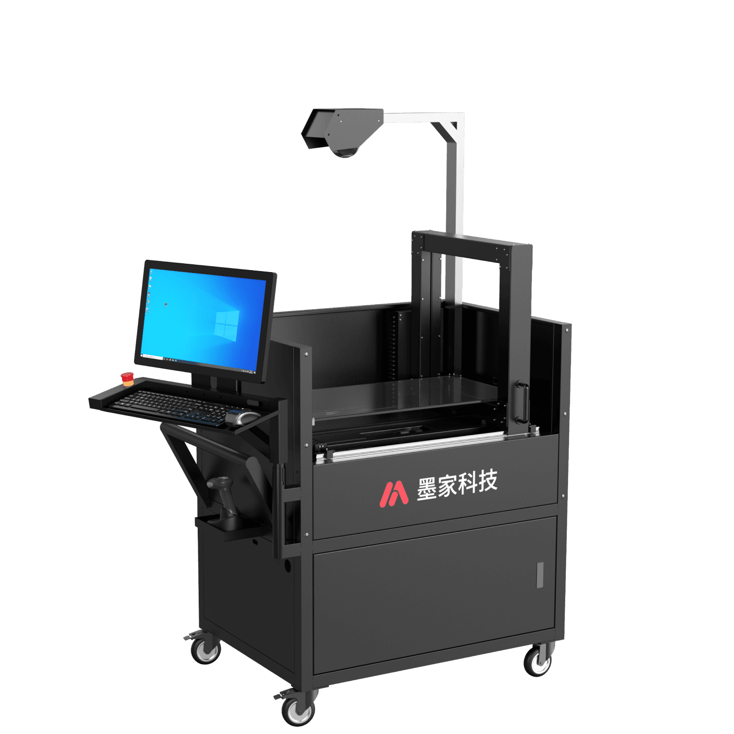 Mohisttech Technology M600-Pro, a static weighing machine, can accurately measure the length, width, height, volume and weight of objects. It supports manual code scanning, color photography and archiving of the measured goods, and data system (ERP, WMS, etc.) docking. The device comes with a cart that can easily move the device and push it around the storage center. In addition, an automatic code scanning camera and a mobile power supply are optional.